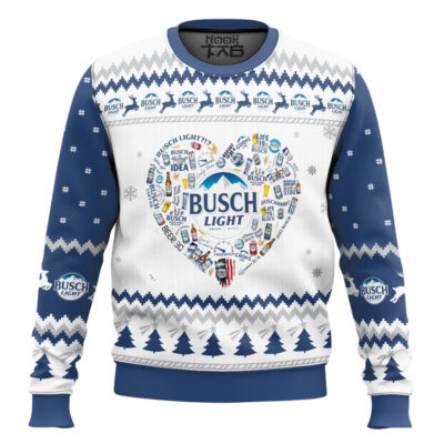 Busch Light Heart Ugly Christmas Sweater