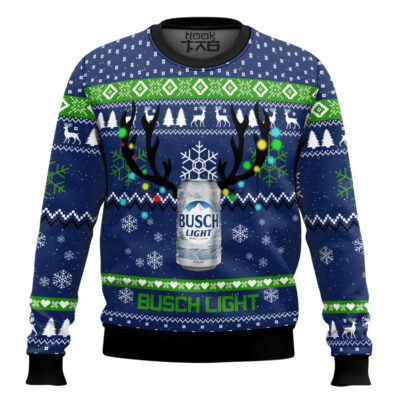 Busch Light Reindeer Ugly Christmas Sweater