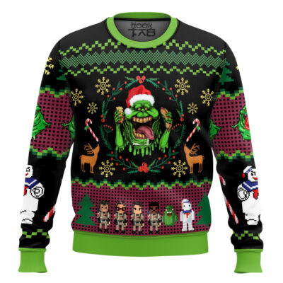 Bustin Slimer Christmas Ghostbusters Ugly Christmas Sweater