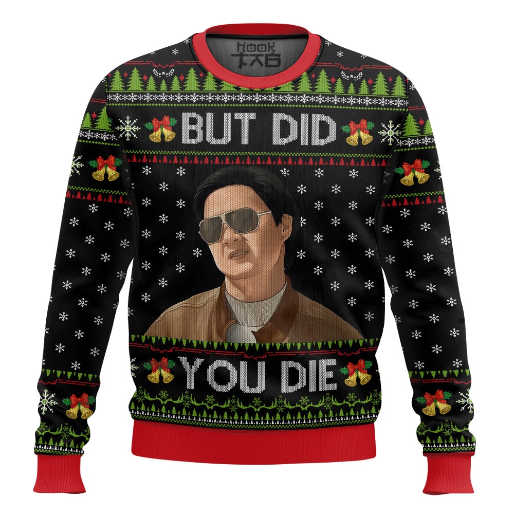 Hooktab But Did You Die Mr Chow The Hangover Ugly Christmas Sweater Hooktab But Did You Die Mr Chow The Hangover Ugly Christmas Sweater
