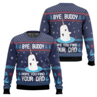Hooktab Bye Buddy Hope You Find Your Dad Elf Ugly Christmas Sweater