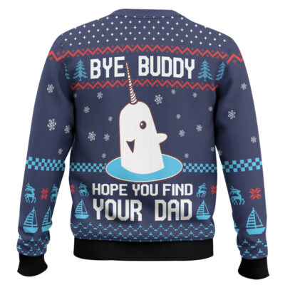 Hooktab Bye Buddy Hope You Find Your Dad Elf Ugly Christmas Sweater