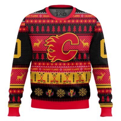 Calgary Flames - Custom Name And Number Ugly Sweater