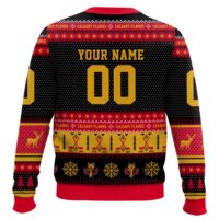 Hooktab Calgary Flames - Custom Name And Number Ugly Sweater