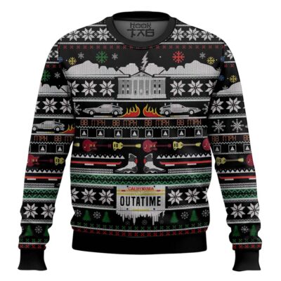 California Outatime Back To The Future Ugly Christmas Sweater