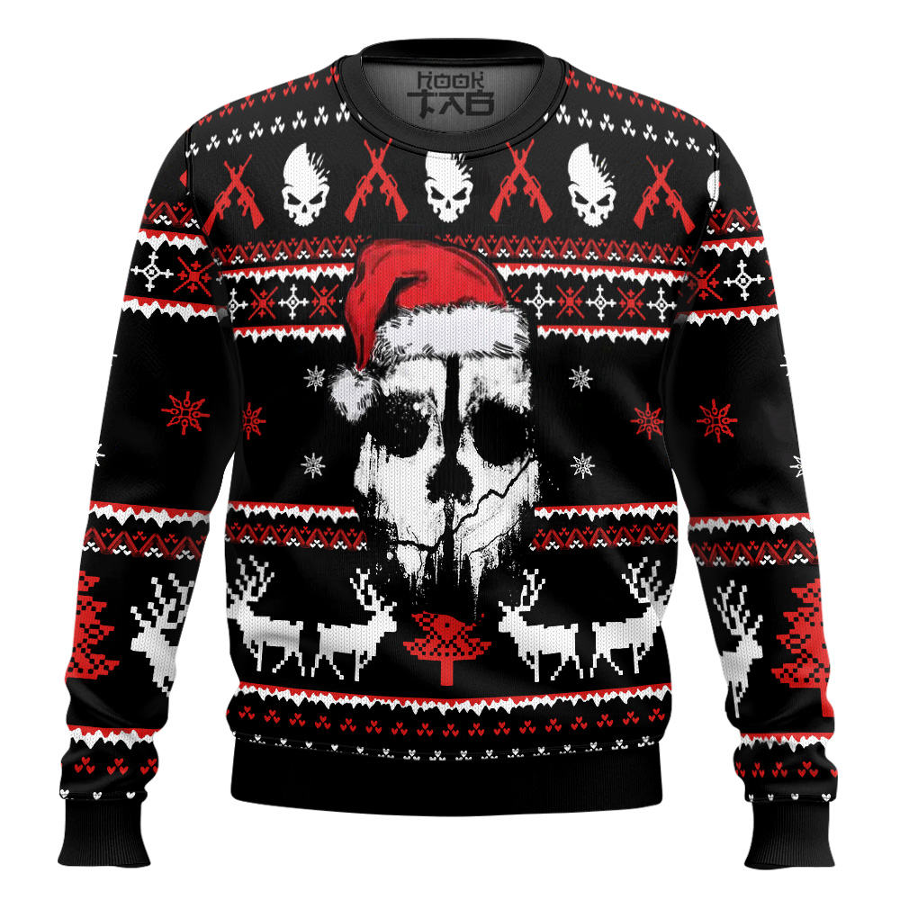 Hooktab Call Of Duty Ghosts Ugly Christmas Sweater Hooktab Call Of Duty Ghosts Ugly Christmas Sweater