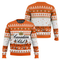 Hooktab Canadian Club Whiskey Ugly Christmas Sweater