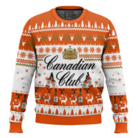 Hooktab Canadian Club Whiskey Ugly Christmas Sweater