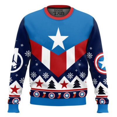 Captain America Retro Ugly Christmas Sweater