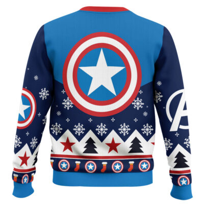 Hooktab Captain America Retro Ugly Christmas Sweater