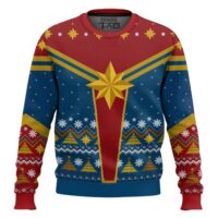 Hooktab Captain Marvel Ugly Christmas Sweater