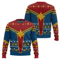Hooktab Captain Marvel Ugly Christmas Sweater