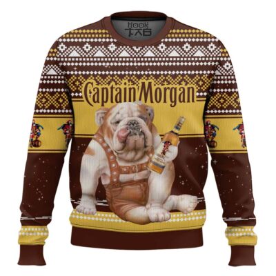 Captain Morgan Bulldog Ugly Christmas Sweater