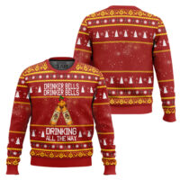 Hooktab Captain Morgan Drinker Bells Drinking All The Way Ugly Christmas Sweater