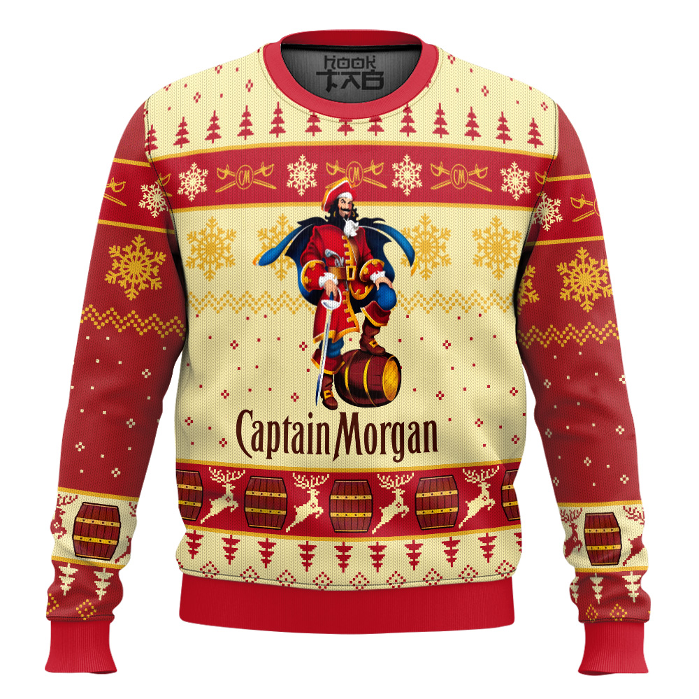 Hooktab Captain Morgan Flavoured Rums Ugly Christmas Sweater Hooktab Captain Morgan Flavoured Rums Ugly Christmas Sweater
