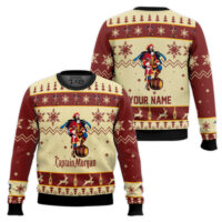 Hooktab Captain Morgan Rum - Custom Name Ugly Christmas Sweater