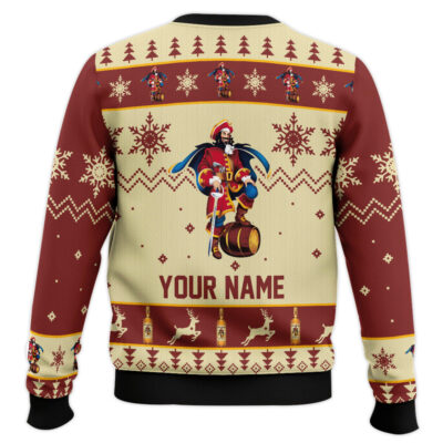 Hooktab Captain Morgan Rum – Custom Name Ugly Christmas Sweater