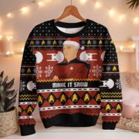 Hooktab Captain Picard Give Me Some Snow Ugly Christmas Sweater