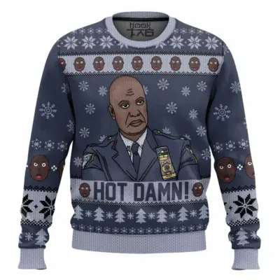 Captain Raymond Holt Hot Damn Brooklyn Nine-nine Ugly Christmas Sweater