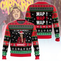 Hooktab Cardi B All I Want Is Shmoney Ugly Christmas Sweater