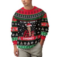 Hooktab Cardi B All I Want Is Shmoney Ugly Christmas Sweater