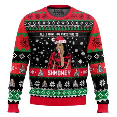 Cardi B All I Want Is Shmoney Ugly Christmas Sweater