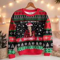Hooktab Cardi B All I Want Is Shmoney Ugly Christmas Sweater