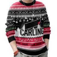 Hooktab Carling United Kingdom Beer Ugly Christmas Sweater