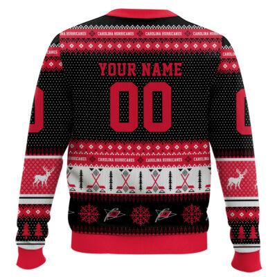 Hooktab Carolina Hurricanes – Custom Name And Number Ugly Sweater