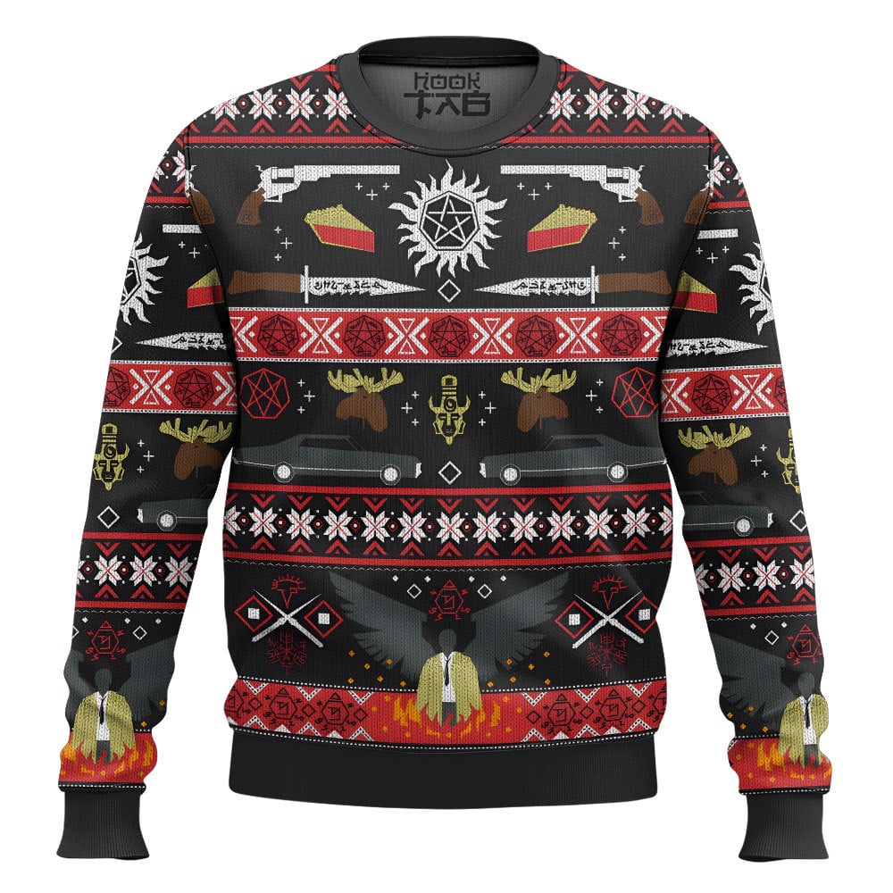 Hooktab Castiel Anti-possession Supernatural Ugly Christmas Sweater Hooktab Castiel Anti-possession Supernatural Ugly Christmas Sweater