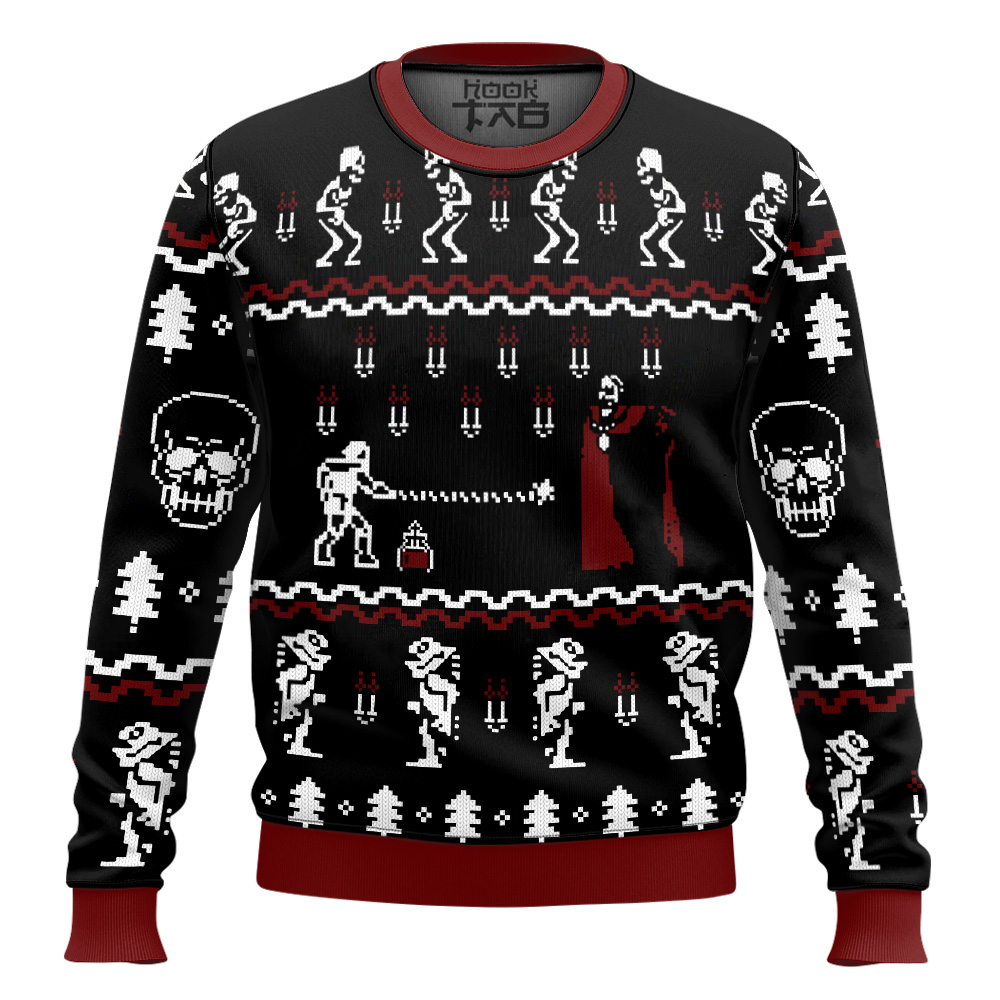 Hooktab Castlevania 1986 Classic Ugly Christmas Sweater Hooktab Castlevania 1986 Classic Ugly Christmas Sweater