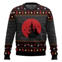 Hooktab Castlevania Creepy Castle Ugly Christmas Sweater