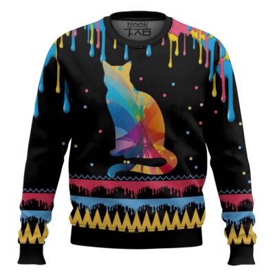 Cat Colorful Vintage Ugly Christmas Sweater