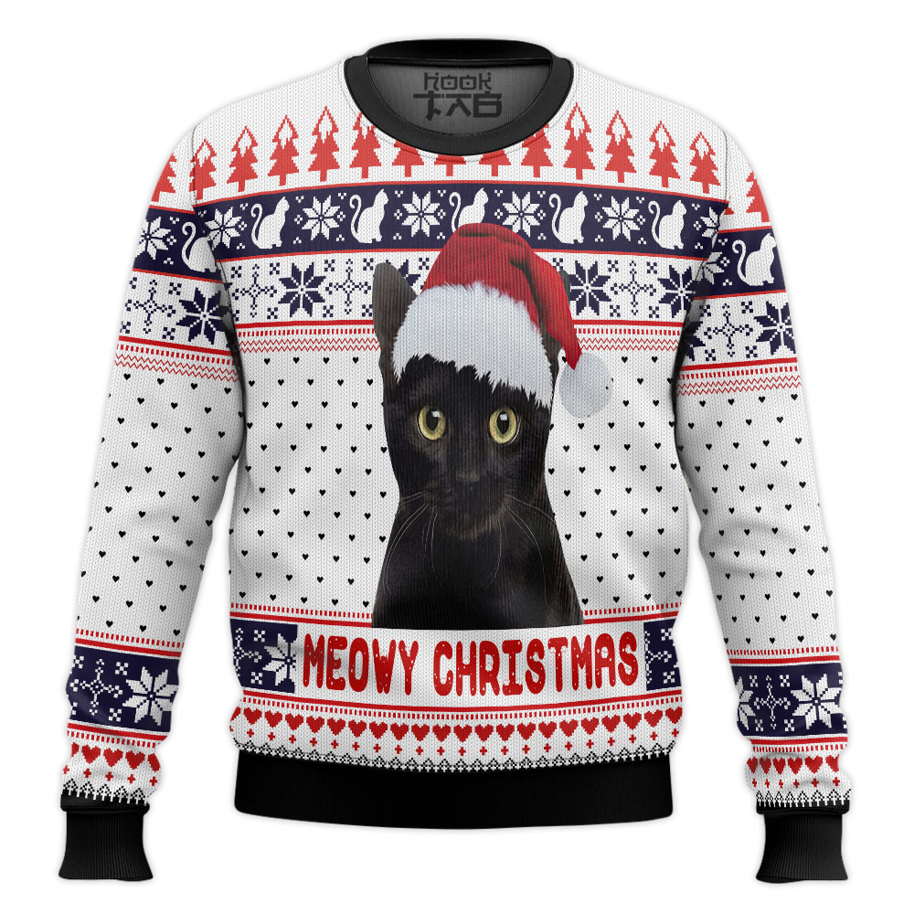 Hooktab Cat Meowy Christmas Ugly Christmas Sweater Hooktab Cat Meowy Christmas Ugly Christmas Sweater
