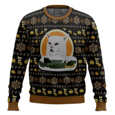 Cat On Table Meme Ugly Christmas Sweater