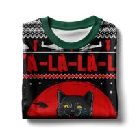 Hooktab Catzila Black Cat Ugly Christmas Sweater