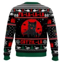 Hooktab Catzila Black Cat Ugly Christmas Sweater