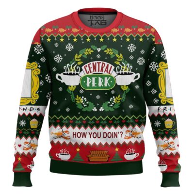 Central Perk How You Doin' Friends Ugly Christmas Sweater