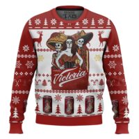 Hooktab Cerveza Victoria Mexican Beer Ugly Christmas Sweater