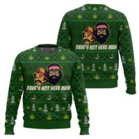 Hooktab Cheech And Chong Dave's Not Here Man Ugly Christmas Sweater