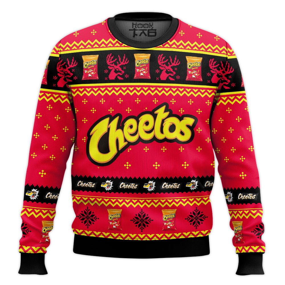 Hooktab Cheetos Ugly Christmas Sweater Hooktab Cheetos Ugly Christmas Sweater