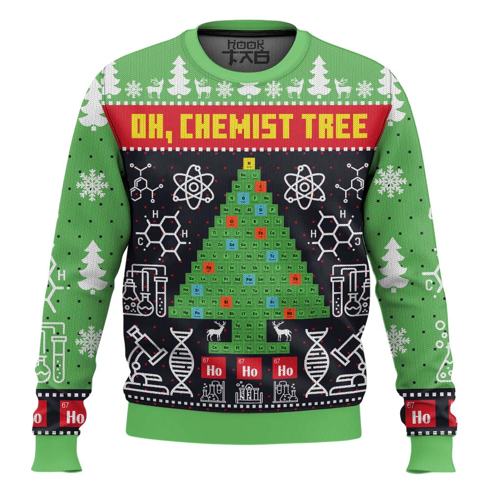 Hooktab Chemist Tree Science Ugly Christmas Sweater Hooktab Chemist Tree Science Ugly Christmas Sweater