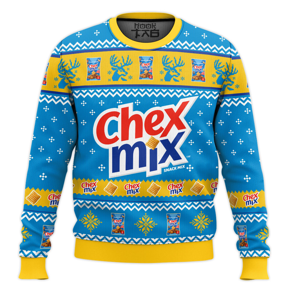 Hooktab Chex Mix Ugly Christmas Sweater Hooktab Chex Mix Ugly Christmas Sweater