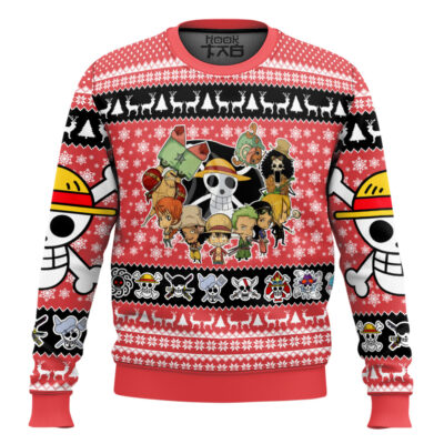 Chibi Straw Hat Pirates One Piece Ugly Christmas Sweater