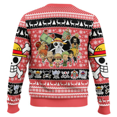 Hooktab Chibi Straw Hat Pirates One Piece Ugly Christmas Sweater