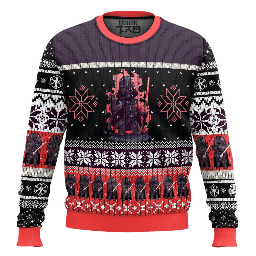 Hooktab Chibi Vader Star Wars Ugly Christmas Sweater Hooktab Chibi Vader Star Wars Ugly Christmas Sweater