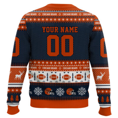 Hooktab Chicago Bears – Custom Name And Number Ugly Sweater