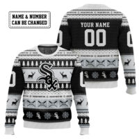 Hooktab Chicago White Sox - Custom Name And Number Ugly Sweater