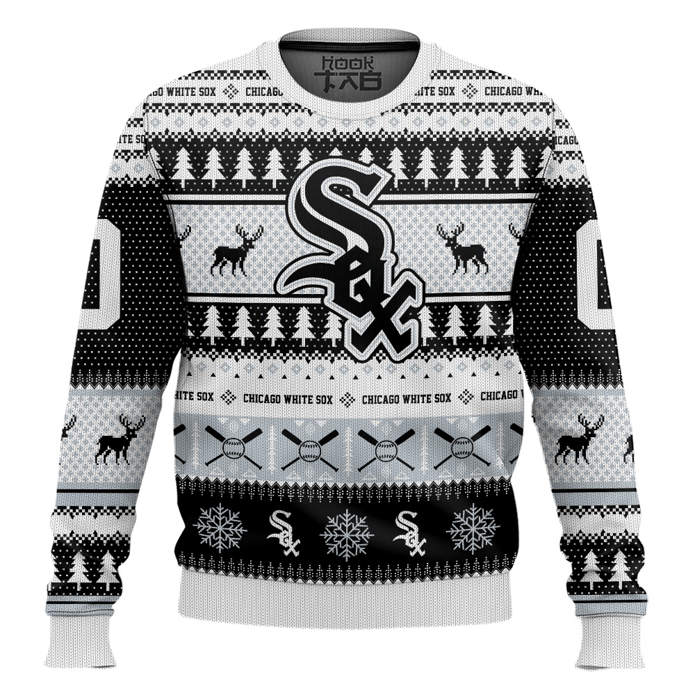 Hooktab Chicago White Sox - Custom Name And Number Ugly Sweater Hooktab Chicago White Sox - Custom Name And Number Ugly Sweater