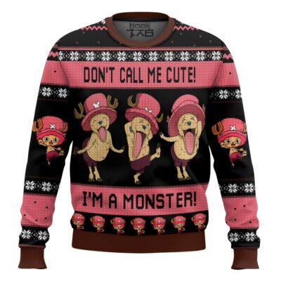 Chopper Don't Call Me Cute! I'm A Monster! One Piece Ugly Christmas Sweater